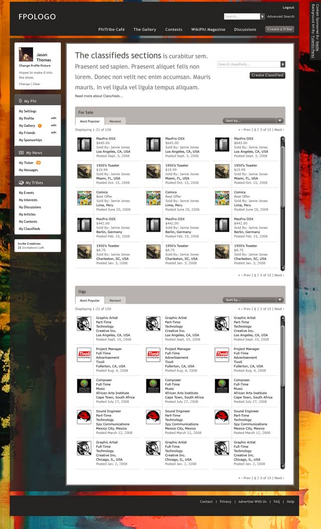 Classifieds Home Page