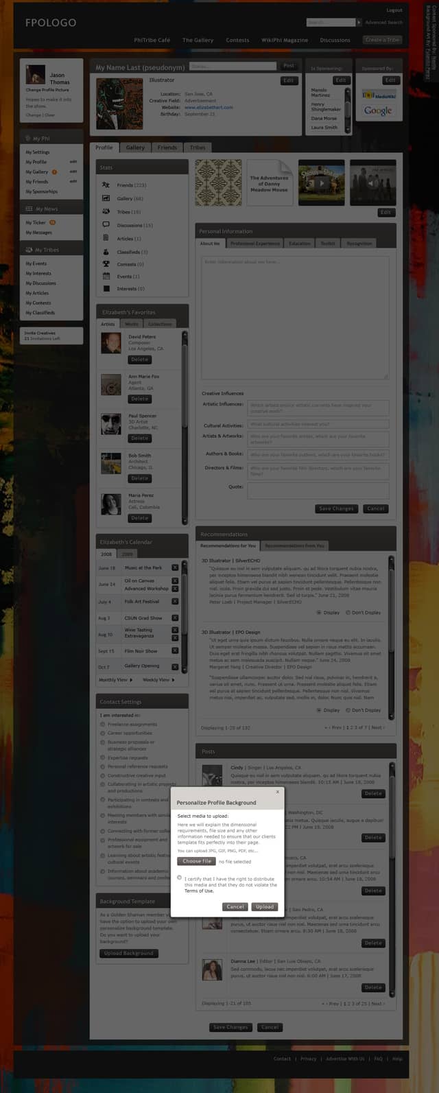 Profile Edit Popup